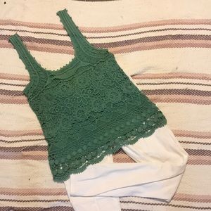 UO! Mint green crochet tank!